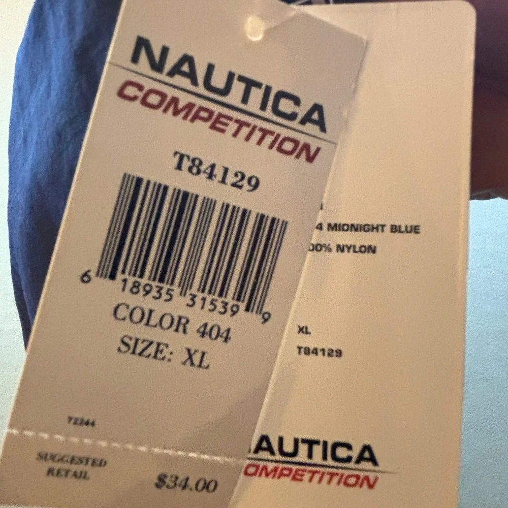 VTG Nautica Competition Swim Trunks Mens XL Midnight Blue Nylon Y2K T84129